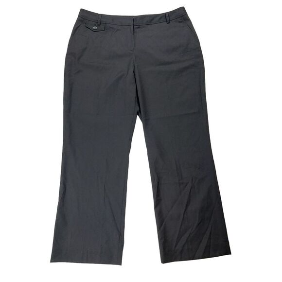 Pendleton Trouser Womens 18P Black Wool Blend Flat Front Straight Leg Casual - Picture 1 of 12